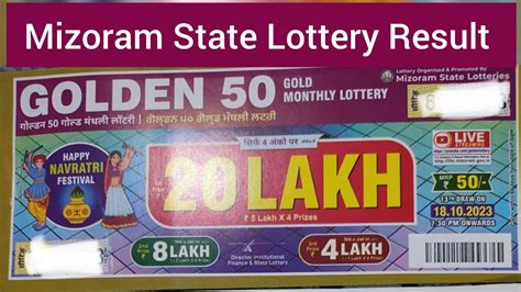 mizoram golden lottery result today|Lottery Results: Mizoram.